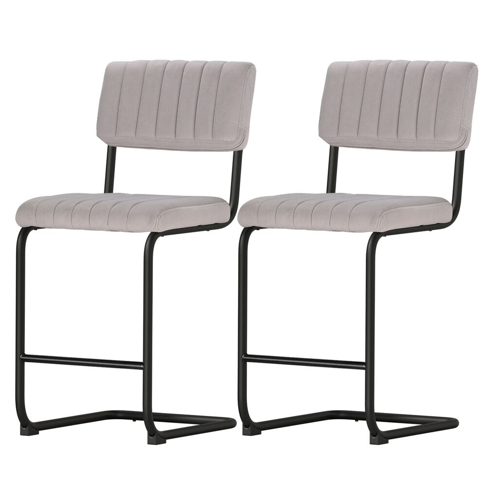 2x Bar Stools Velvet Chairs Price