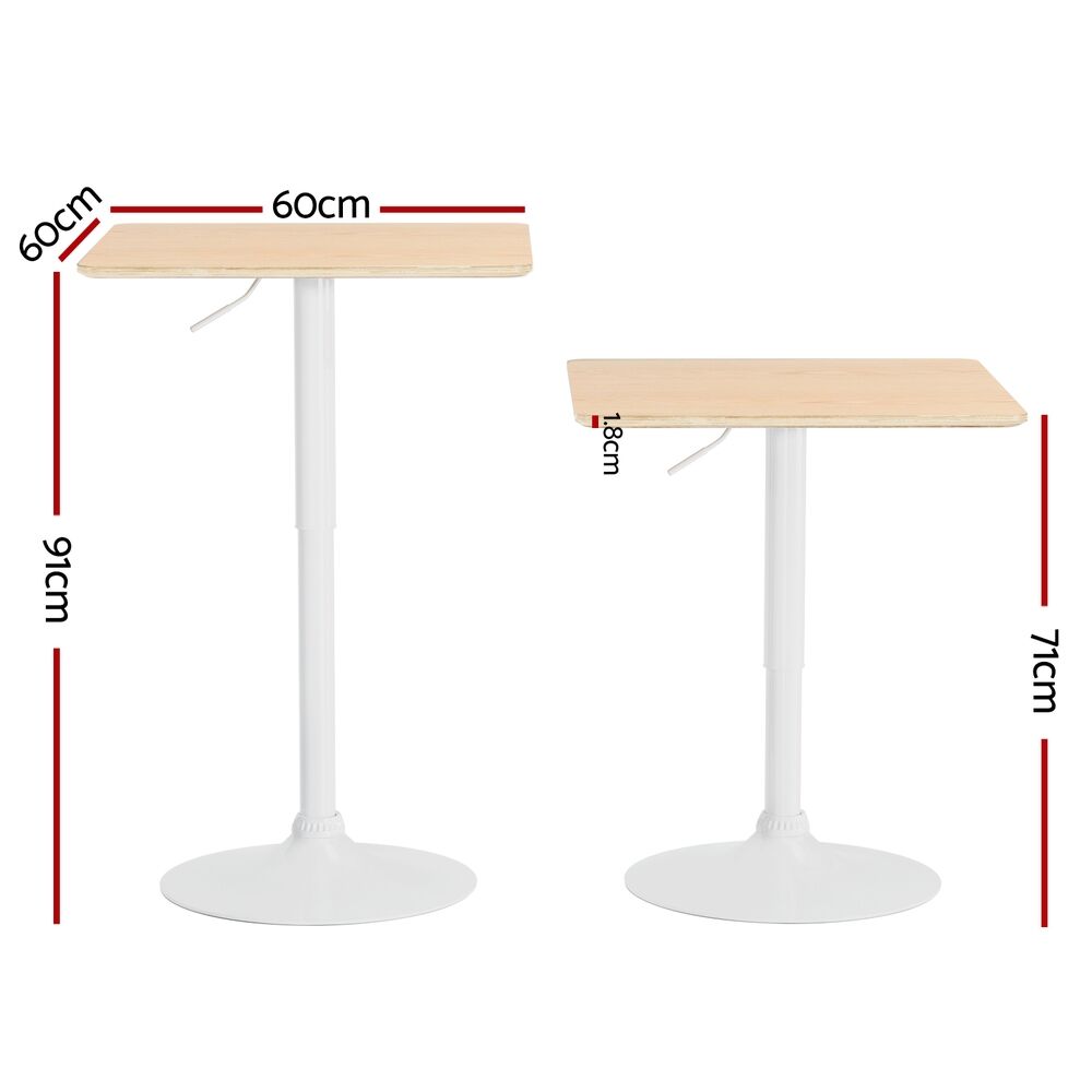 Bar Table Swivel Base Gas Lift Counter Dining Table 60CM Square Pine Price