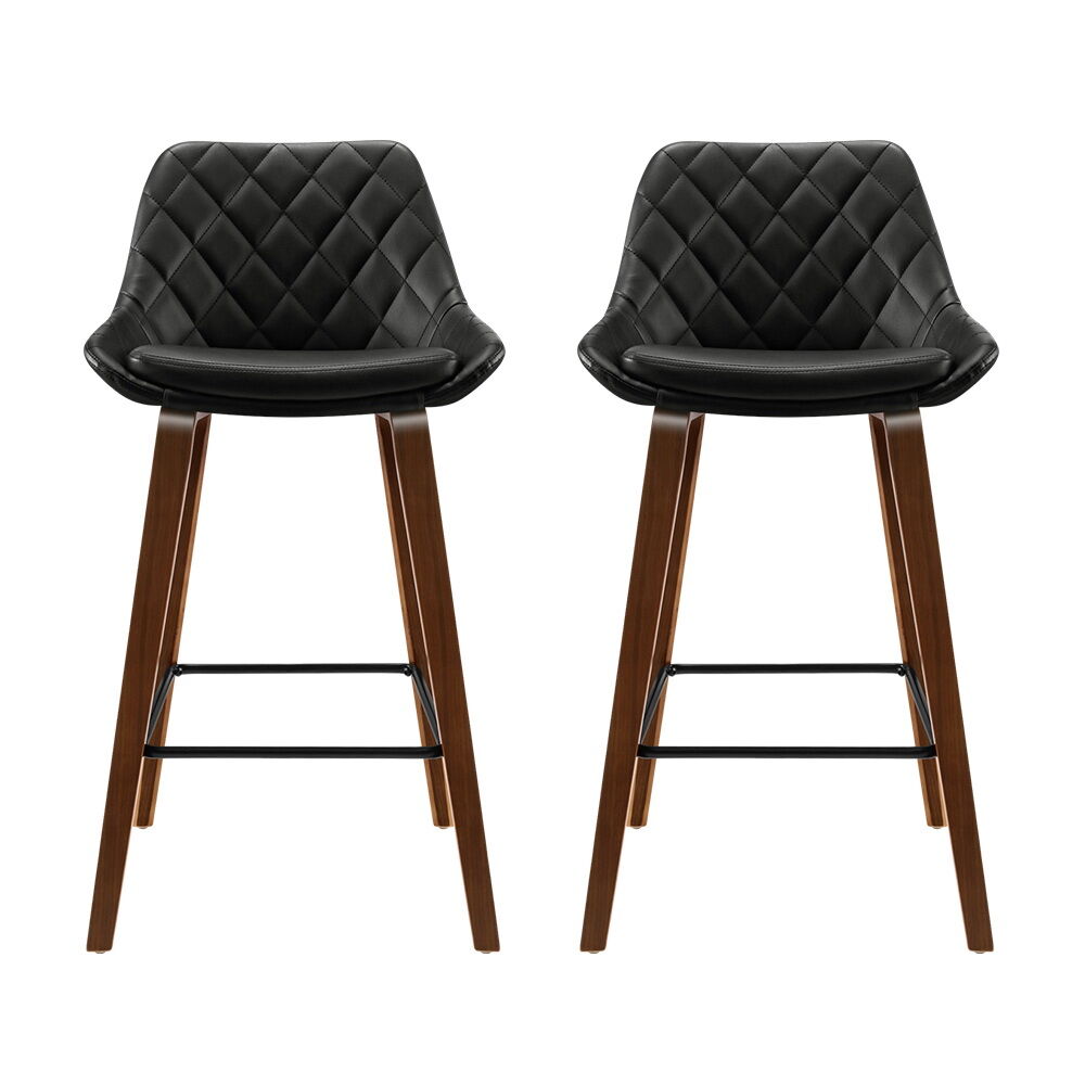 2x Bar Stools PU Seat Wooden Price