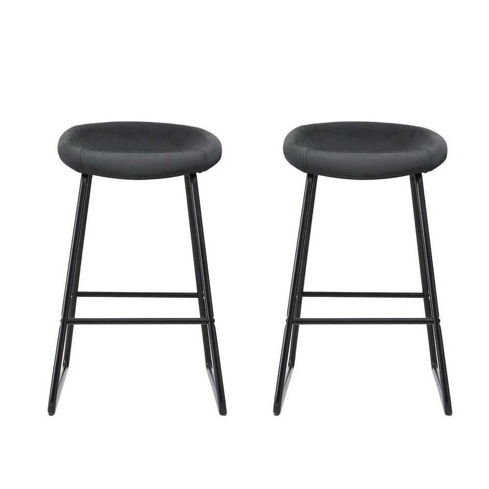 2x Bar Stools Kitchen Dining Chairs Counter Stool PU Leather Metal Price
