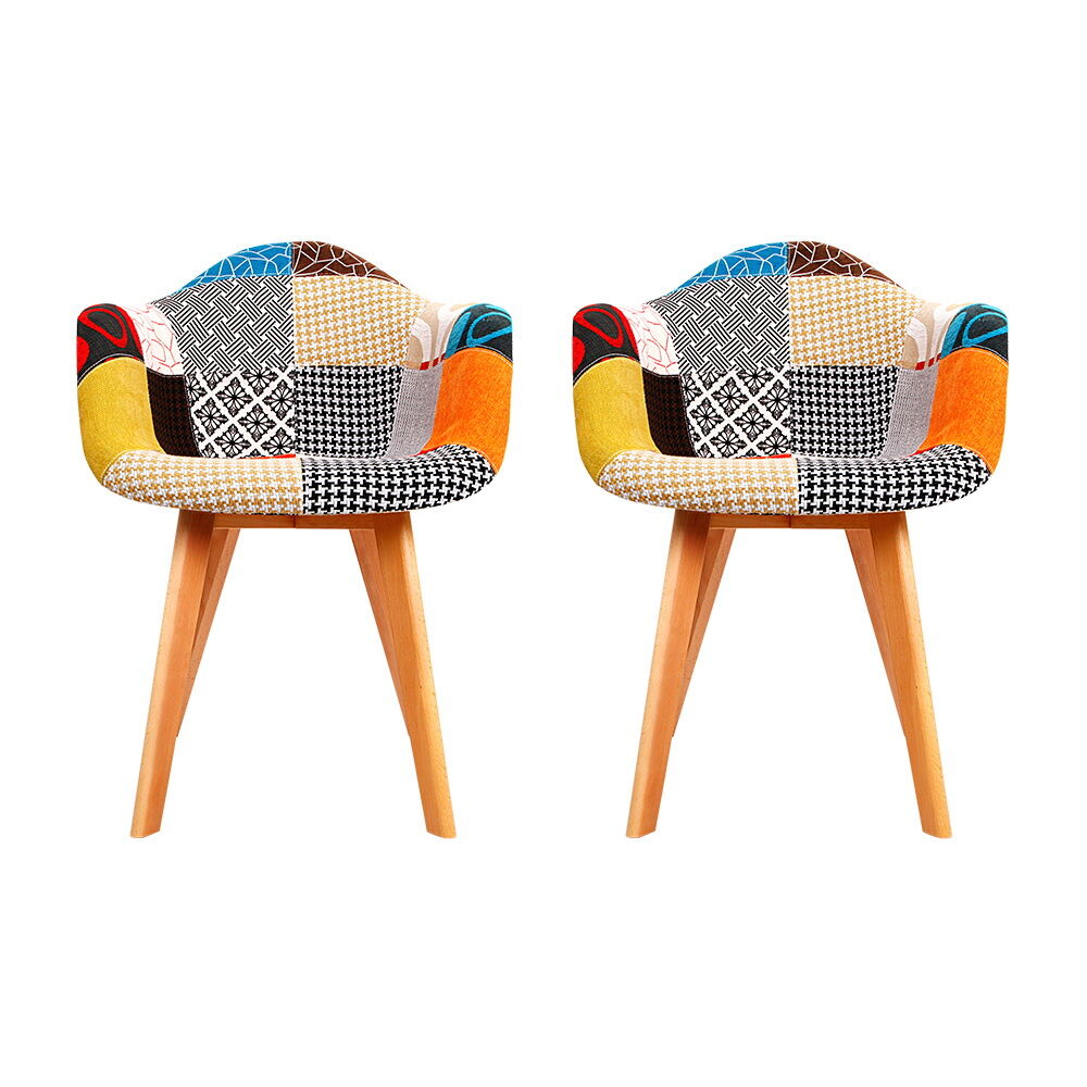 Dining Chairs Set of 2 Fabric Retro Replica DSW Price