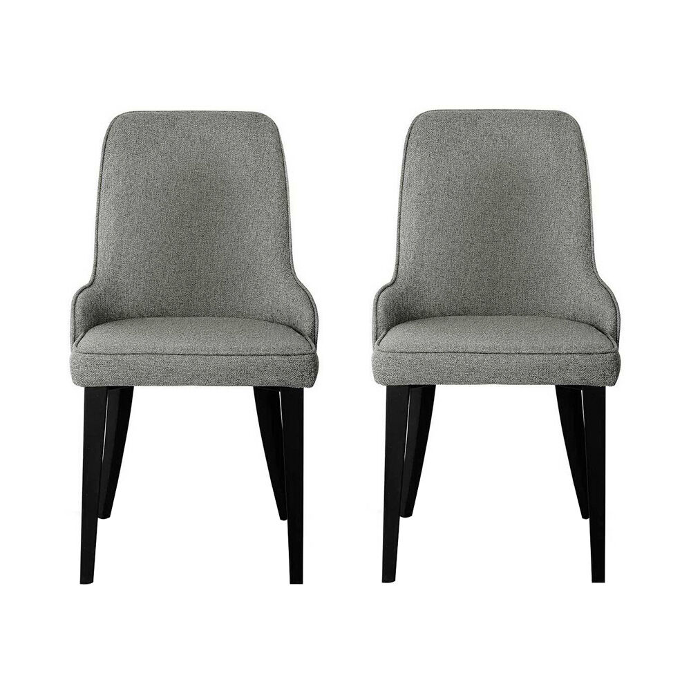 Dining Chairs Set of 2 Linen Fabric Grey Price