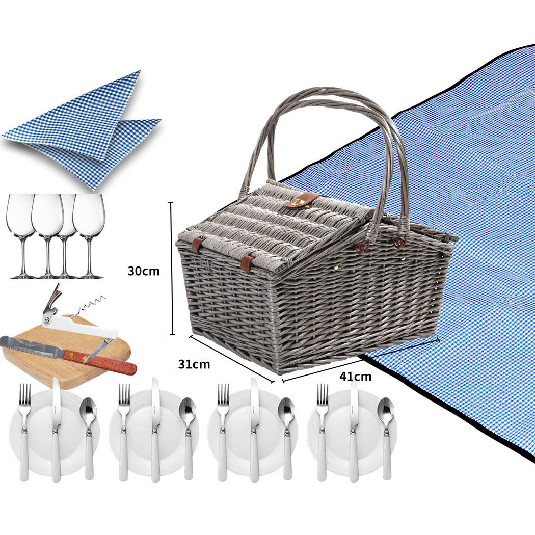 4 person picnic basket baskets set outdoor Price