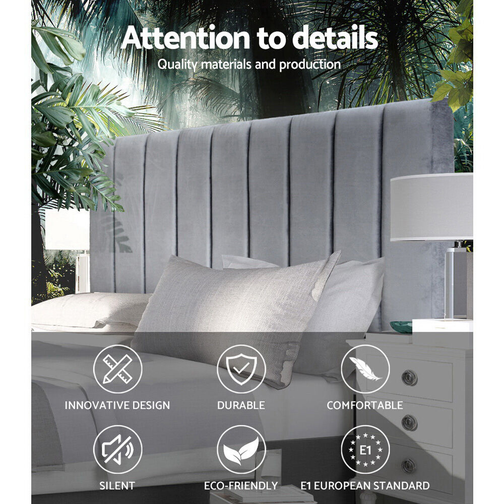 Bed Head Headboard Double Velvet - VELA Grey Price