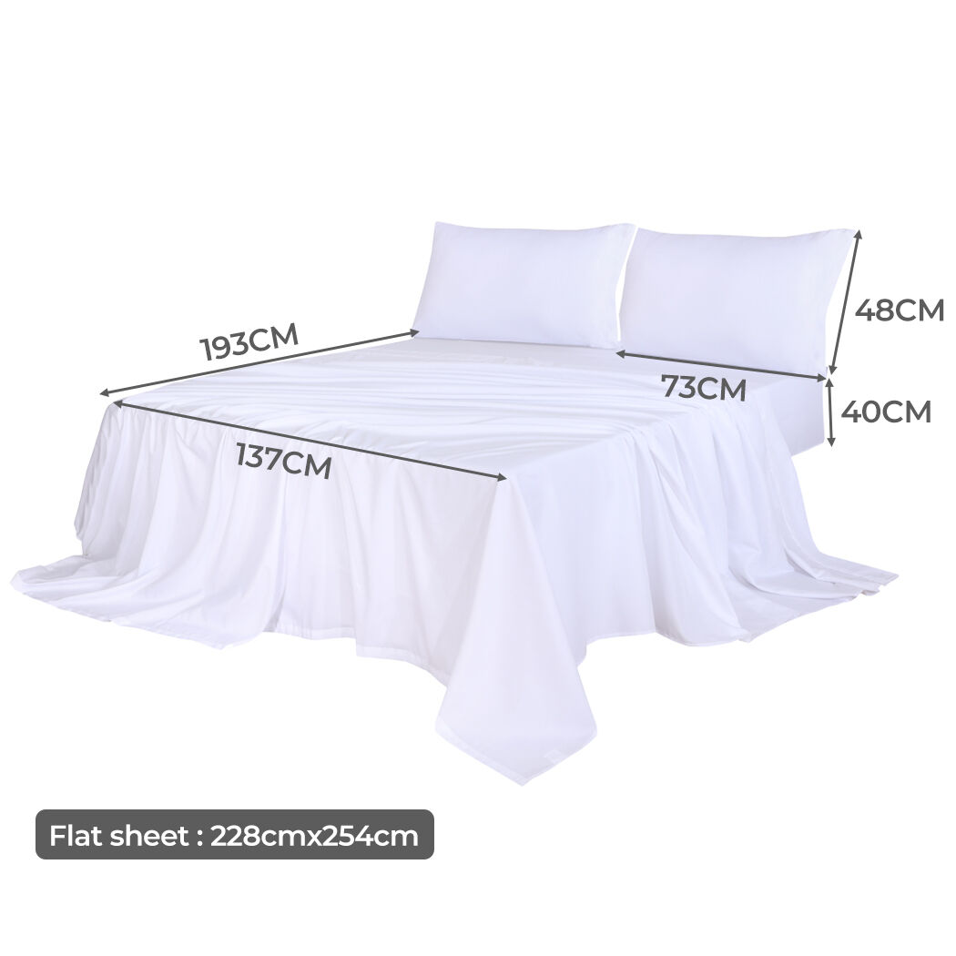 4pcs Double Size 100% Bamboo Bed Sheet Set in White Colour Price