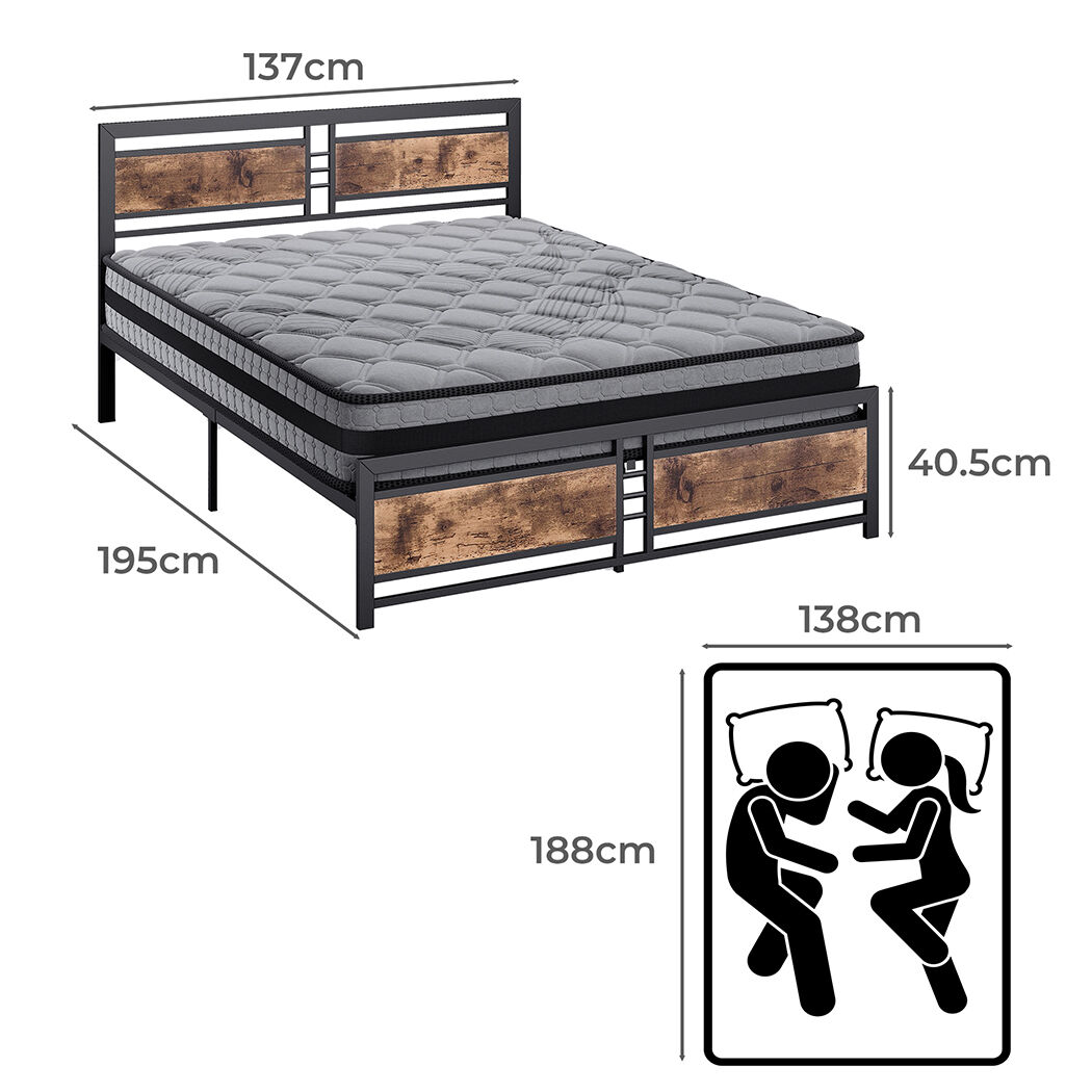 metal bed frame mattress base set wood double Price