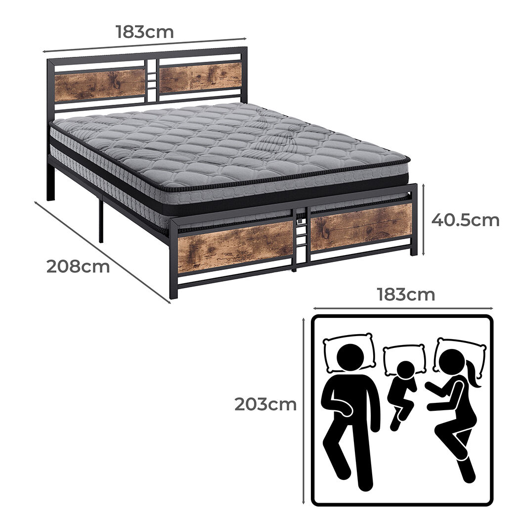 metal bed frame mattress base set wood king Price