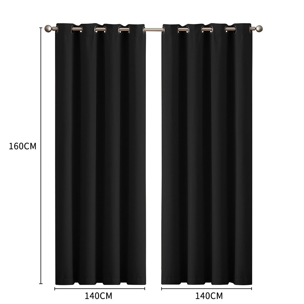 2x blockout curtains panels 3 layers black cd1003-140x230-bk Price