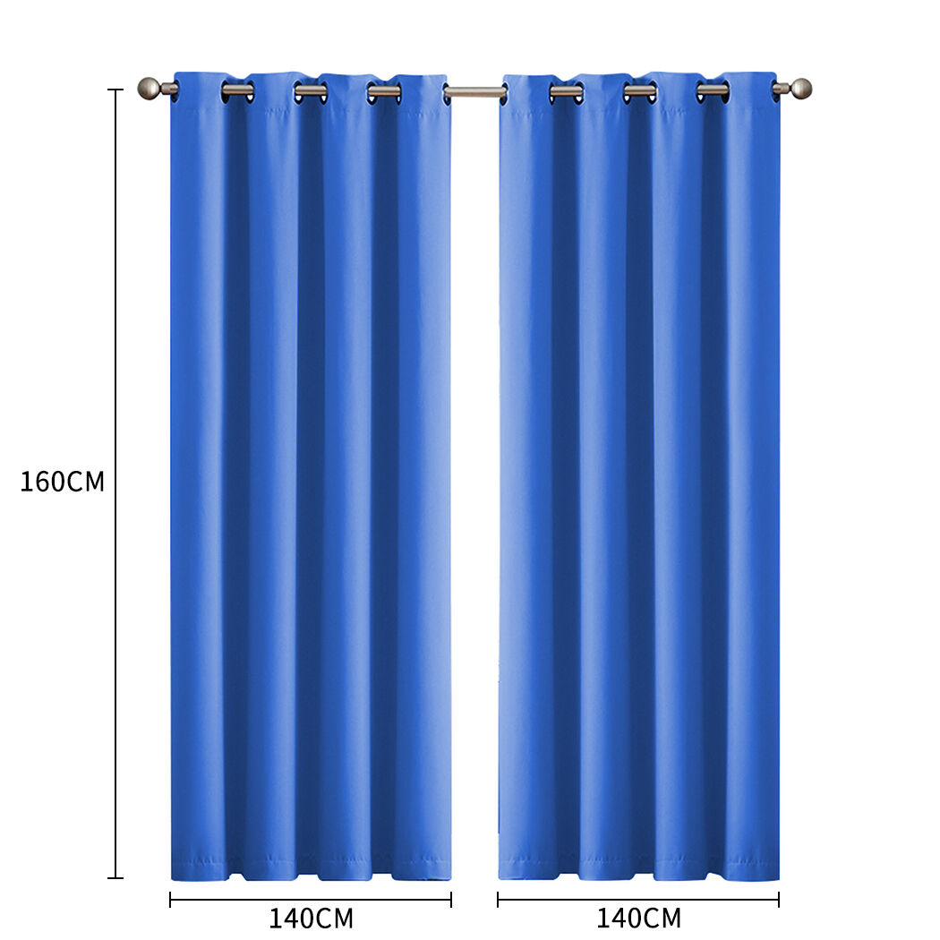 2x blockout curtains panels 3 layers blue cd1003-140x230-bk Price