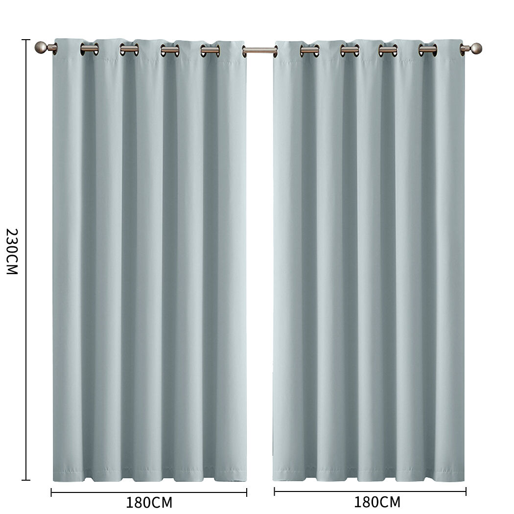 2x blockout curtains panels 3 layers green Price