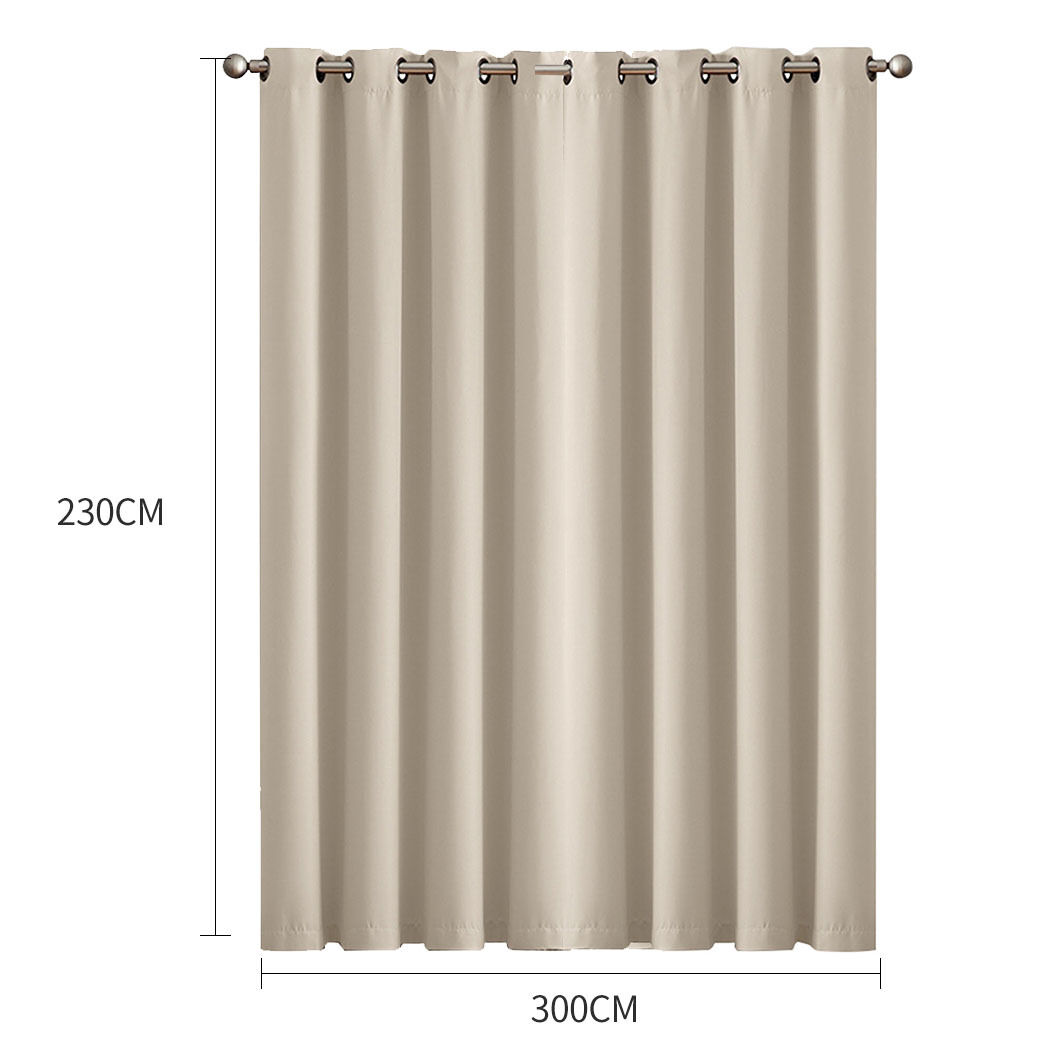 2x blockout curtains panels 3 layers beige cd1003-300x230-gy Price