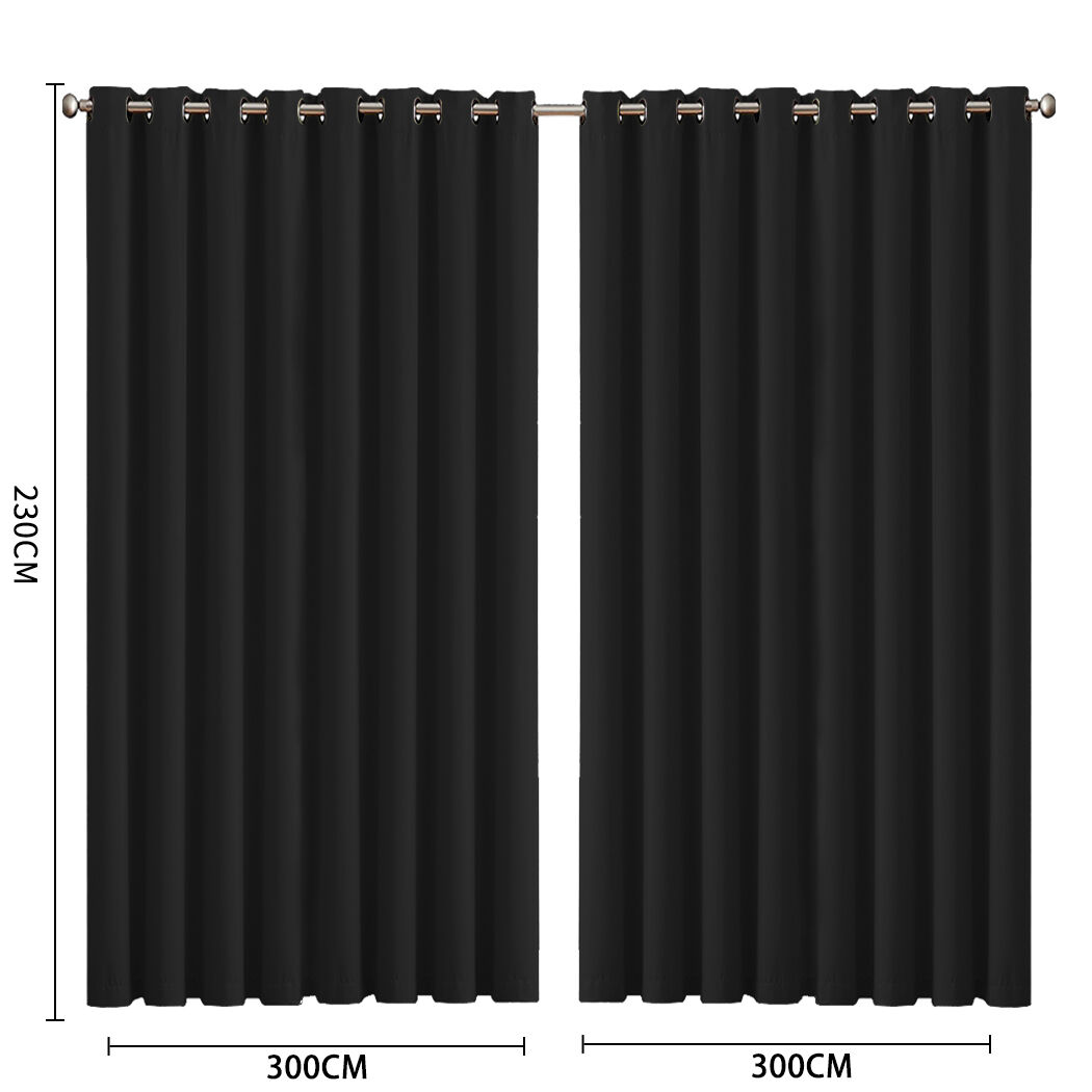 2x blockout curtains panels 3 layers black cd1003-300x230-gy Price