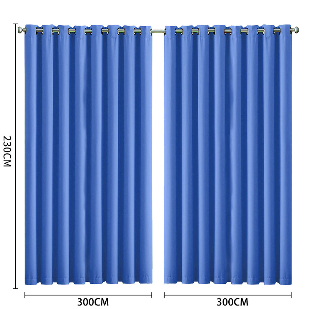 2x blockout curtains panels 3 layers blue cd1003-300x230-gy Price