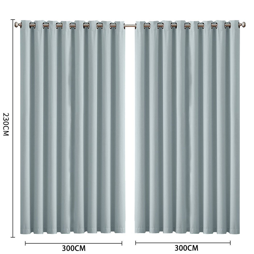 2x blockout curtains panels 3 layers green cd1003-300x230-gy Price