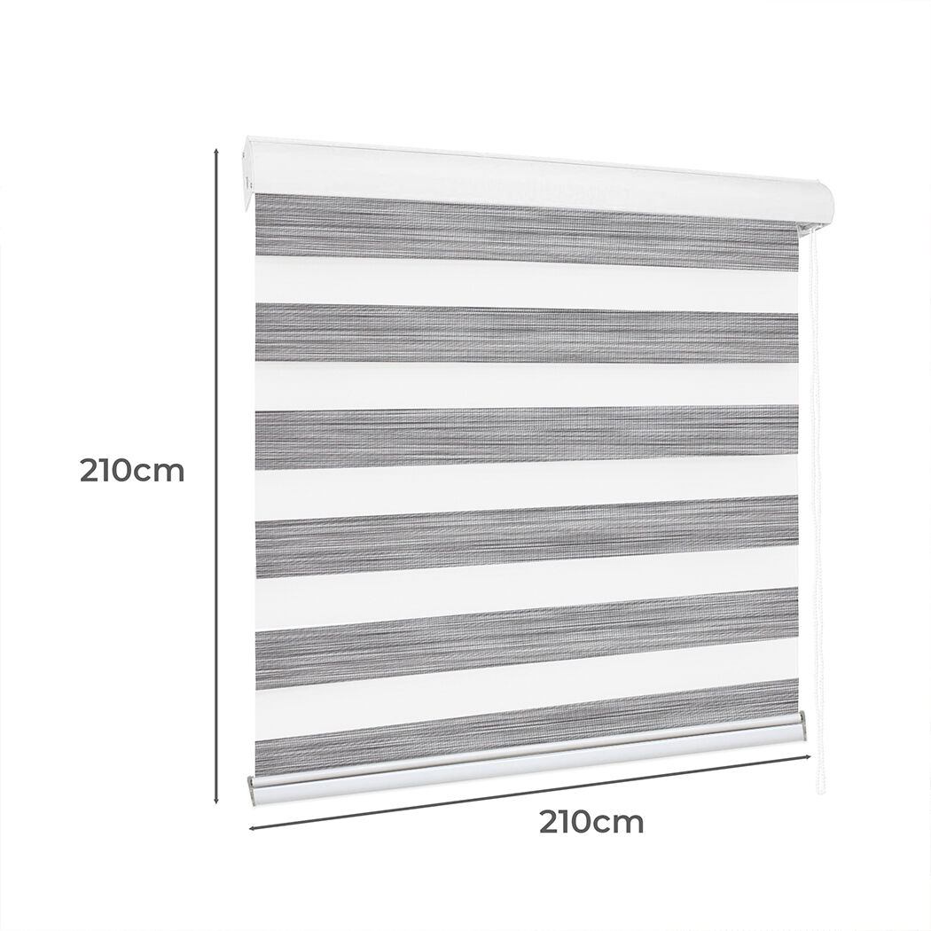 blackout zebra roller blind curtains 210x210 grey Price