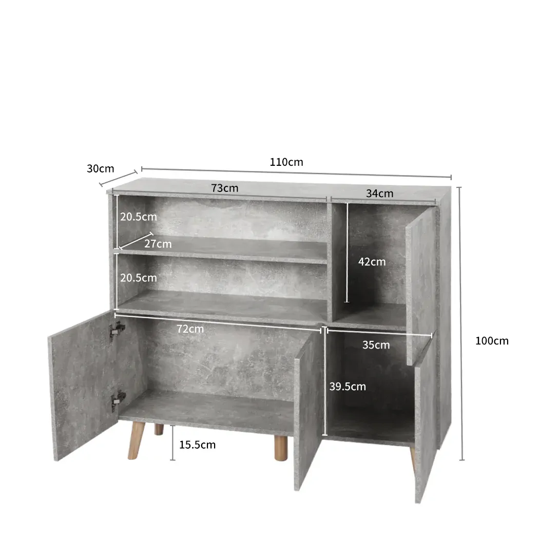buffet sideboard storage cabinet grey Price