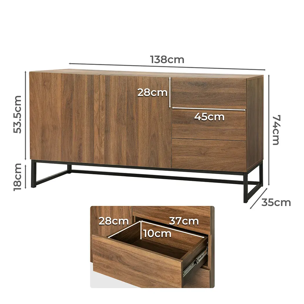 buffet sideboard storage cabinet walnut Price