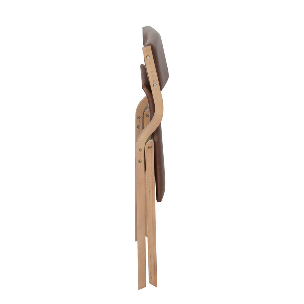 2x Dining Chairs Foldable PU Brown Price