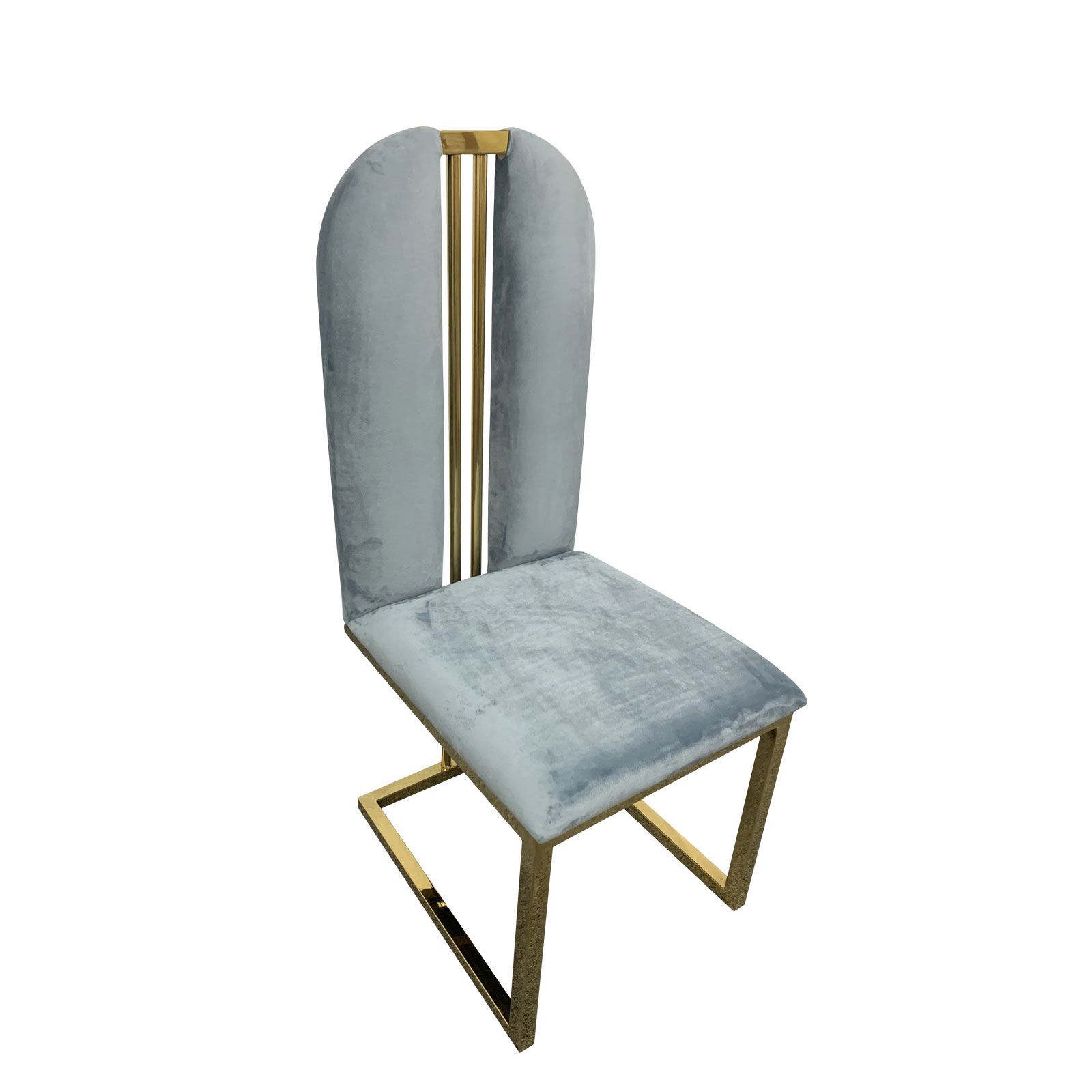 Fancy 2x Dining Chair Stainless Gold Frame & Seat Blue Fabric (SH019) Price