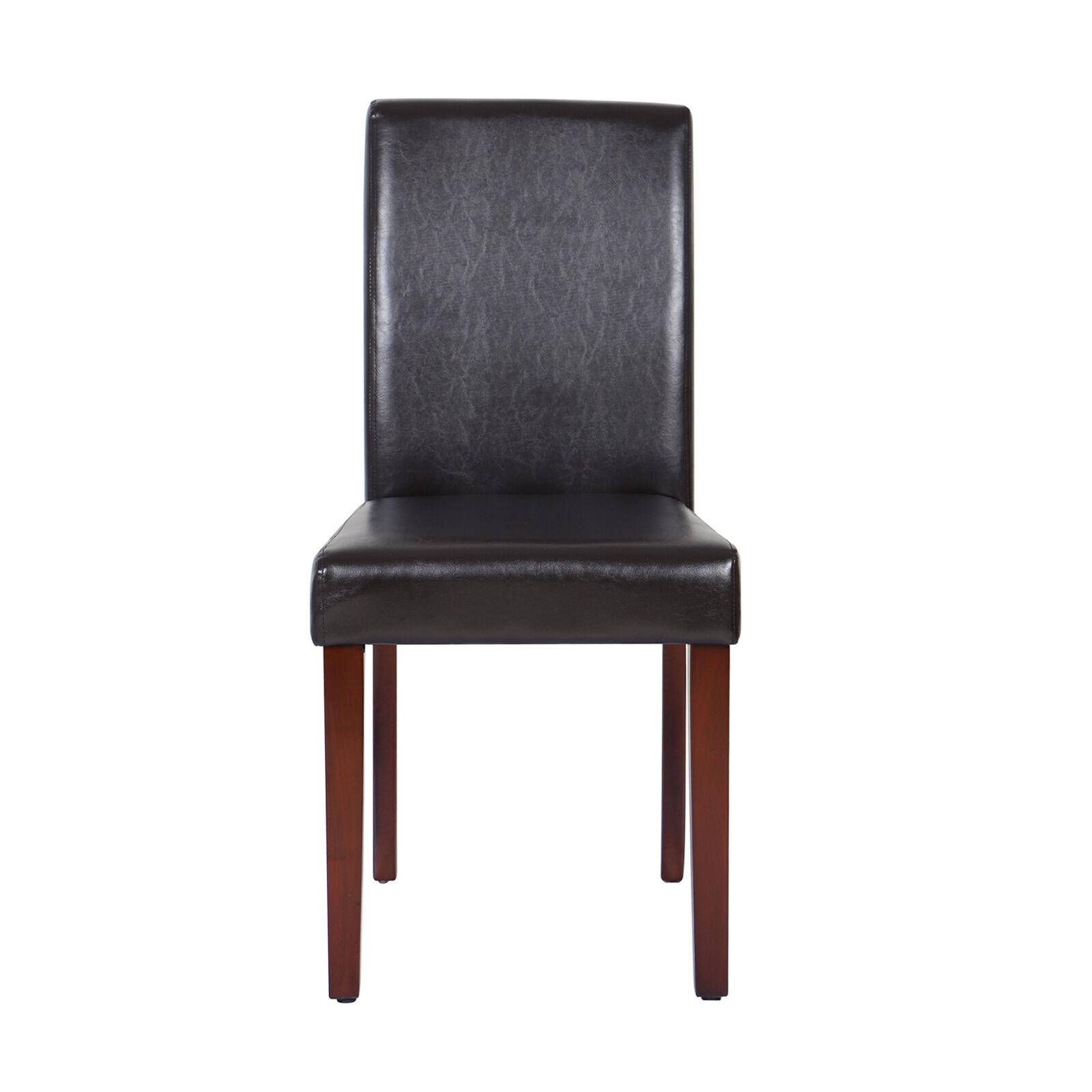 2x Wooden Frame Brown Leatherette Dining Chairs with Solid Pine Legs Price