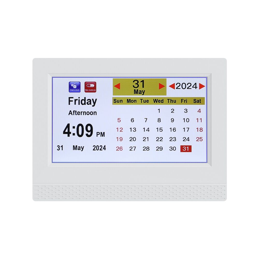 7" Digital Day Clock Calendar Alarm White Price