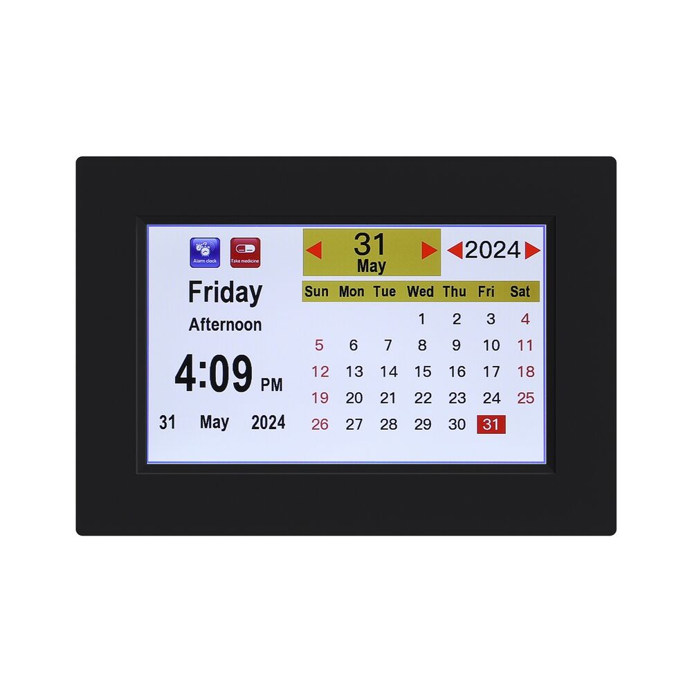8" Digital Day Clock Calendar Alarm Black Price