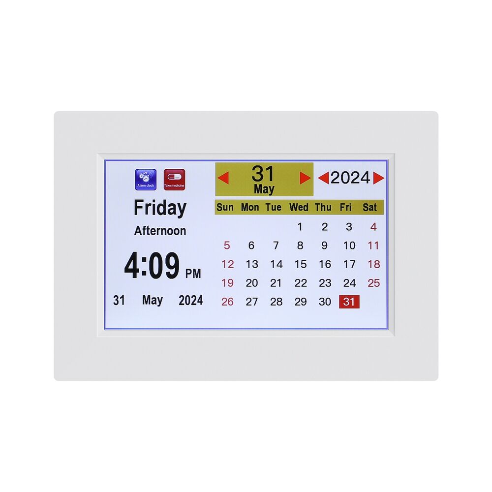 8" Digital Day Clock Calendar Alarm White Price