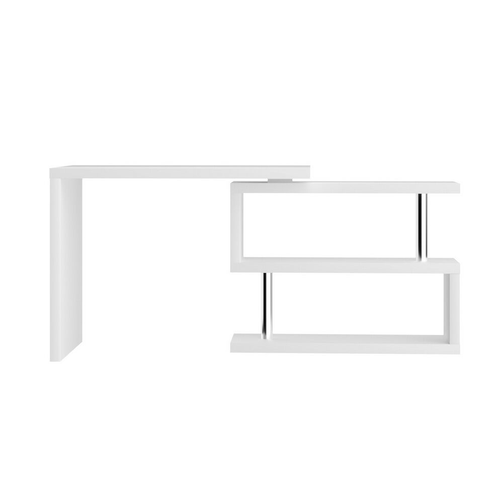 Computer Desk L-Shape Bookshelf White Price