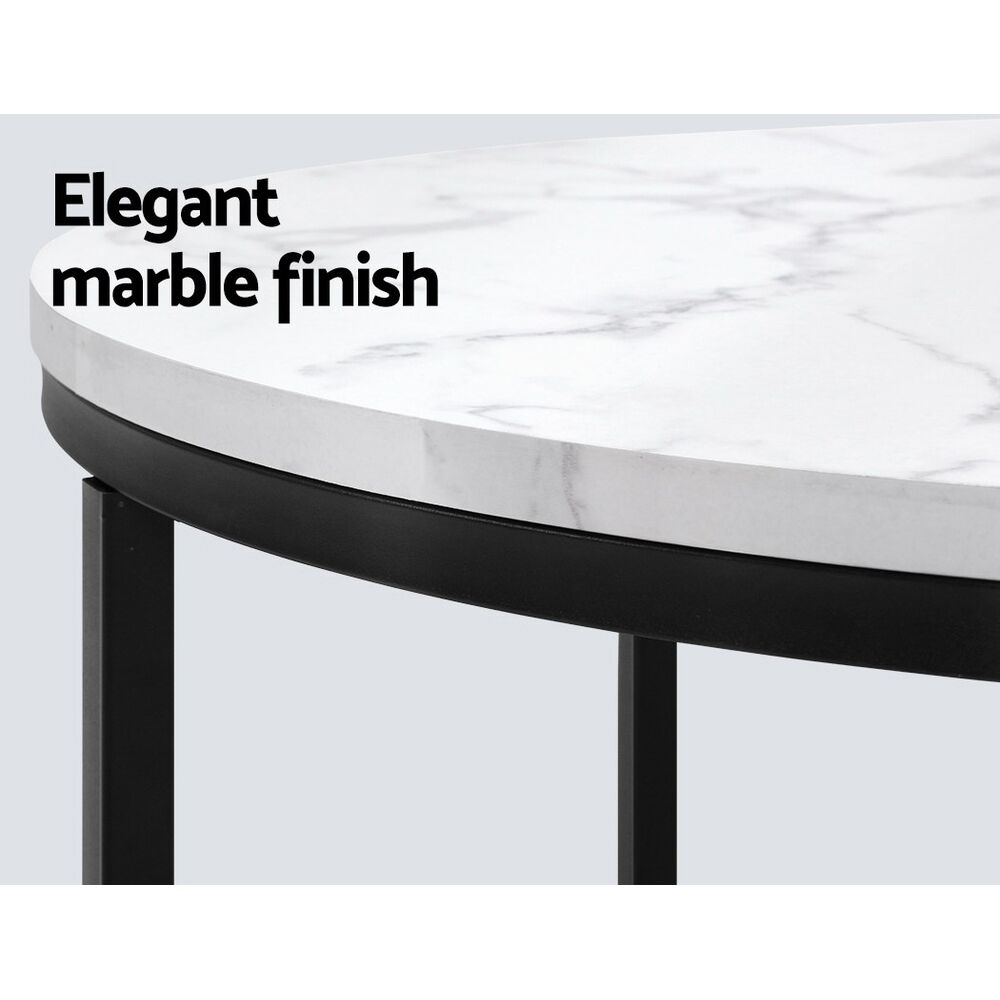 Coffee Table Round 70CM Marbel Effect Price