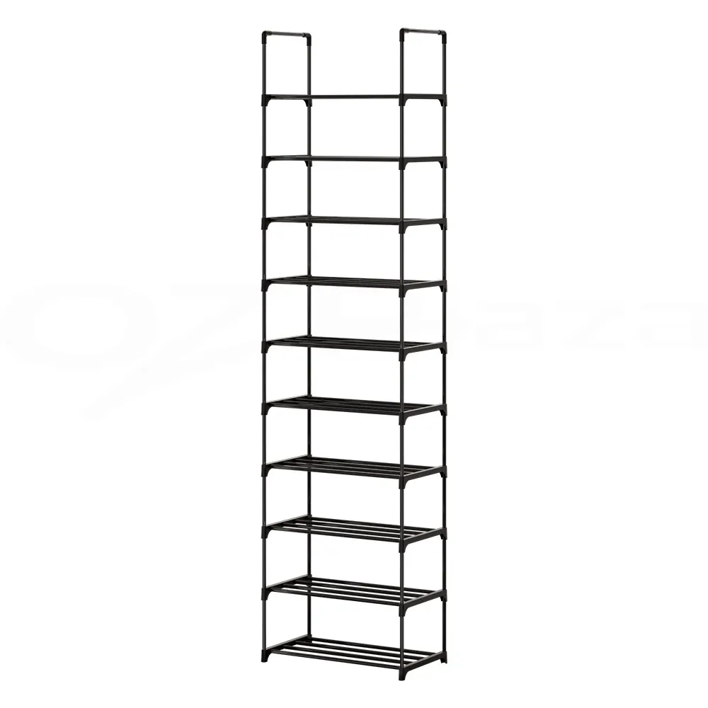Shoe Rack Shoe Storage Shelf 10-tier 20 Pairs DIY Stackable Black Metal Price