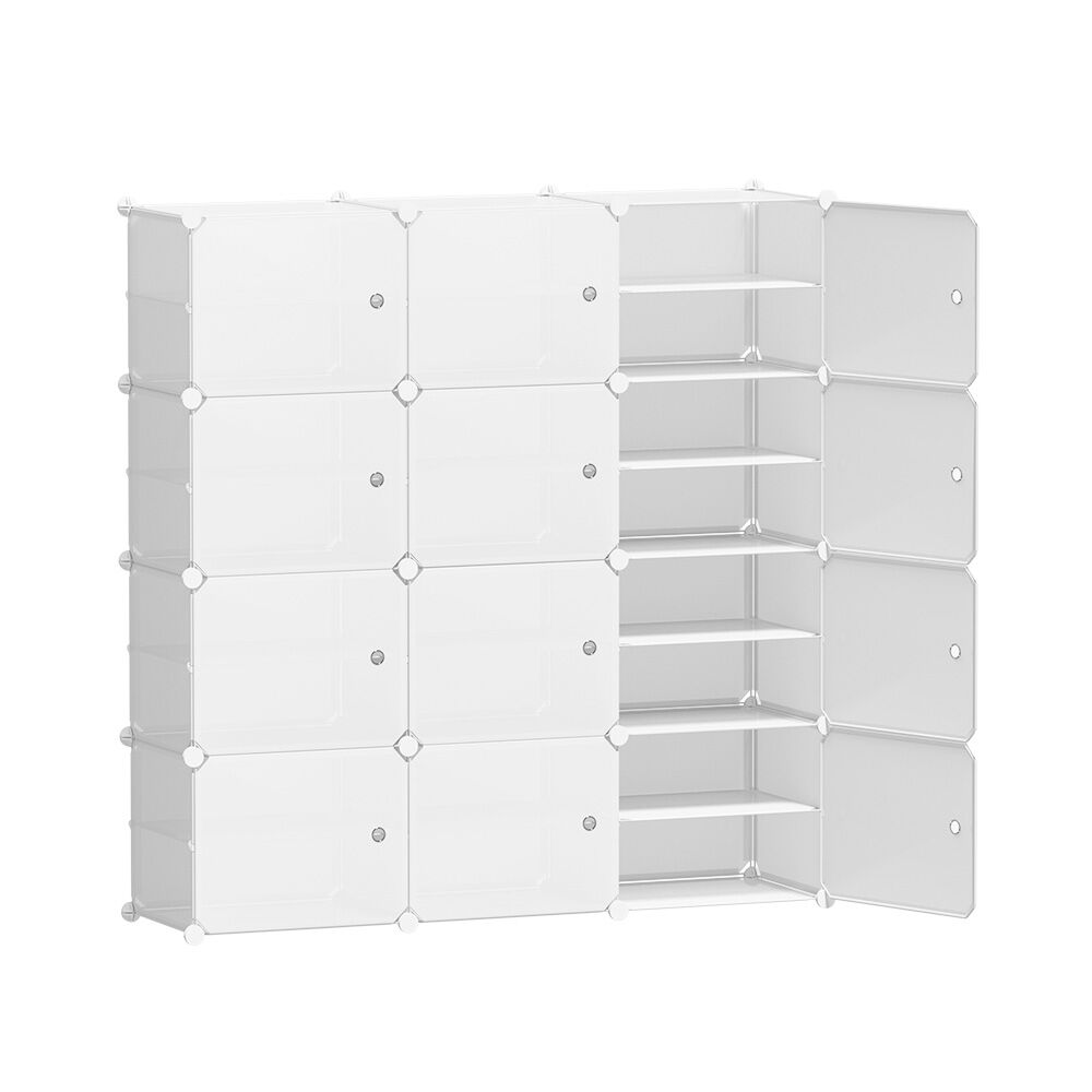 Shoe Box DIY Set of 12 Storage Cube Stackable White Price