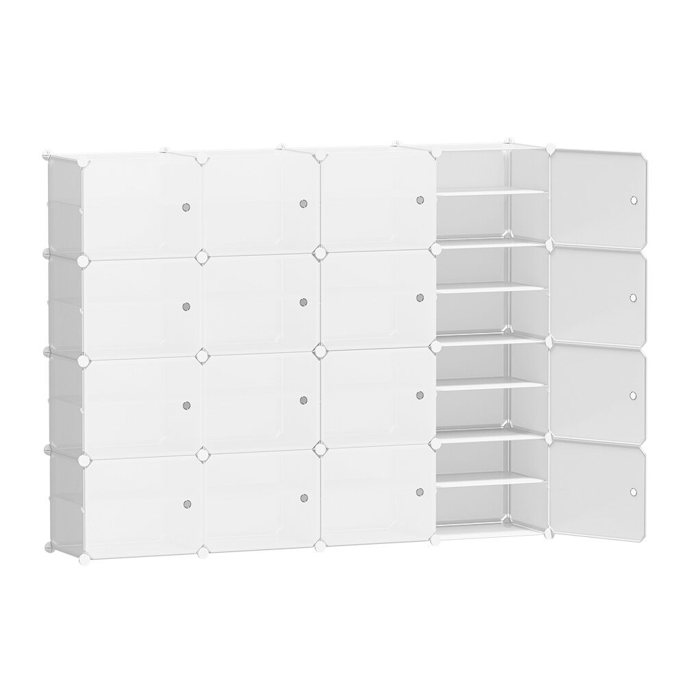 Shoe Box DIY Set of 16 Storage Cube Stackable White Price