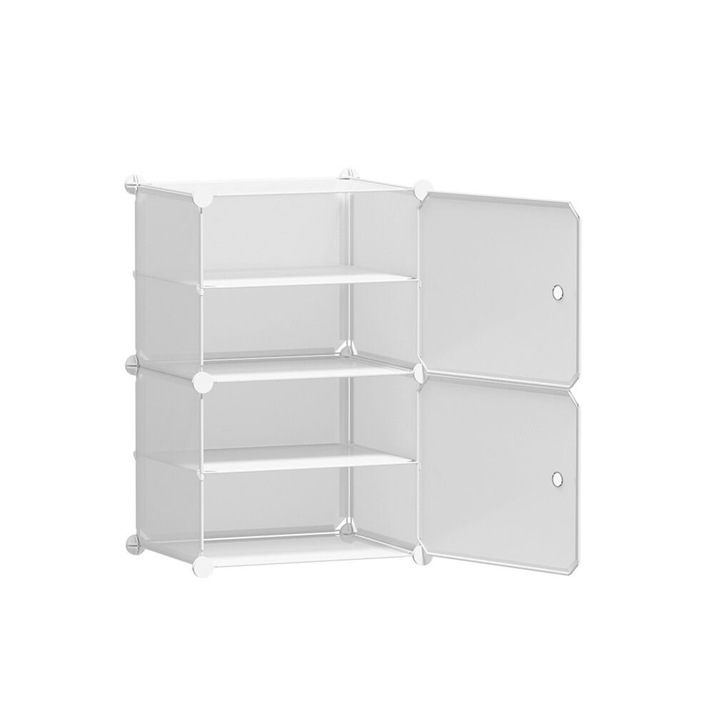 Shoe Box DIY Set of 2 Storage Cube Stackable White Price