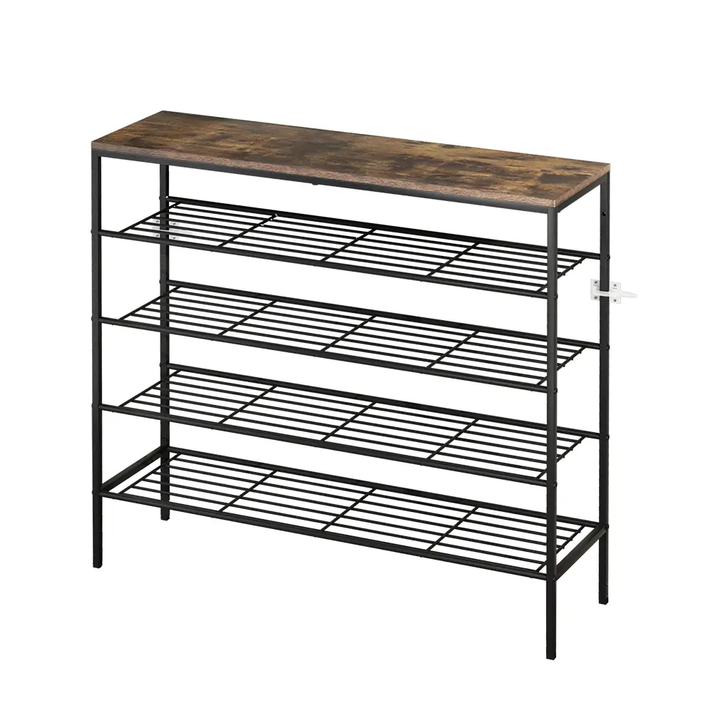 Shoe Rack 25 Pairs 5-tier Shoe Storage Organiser Shelf Metal frame Walnut Price