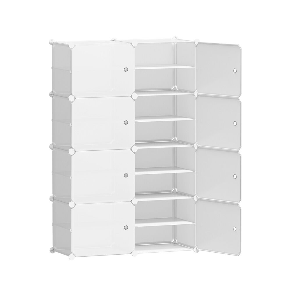 Shoe Box DIY Set of 8 Storage Cube Stackable White Price