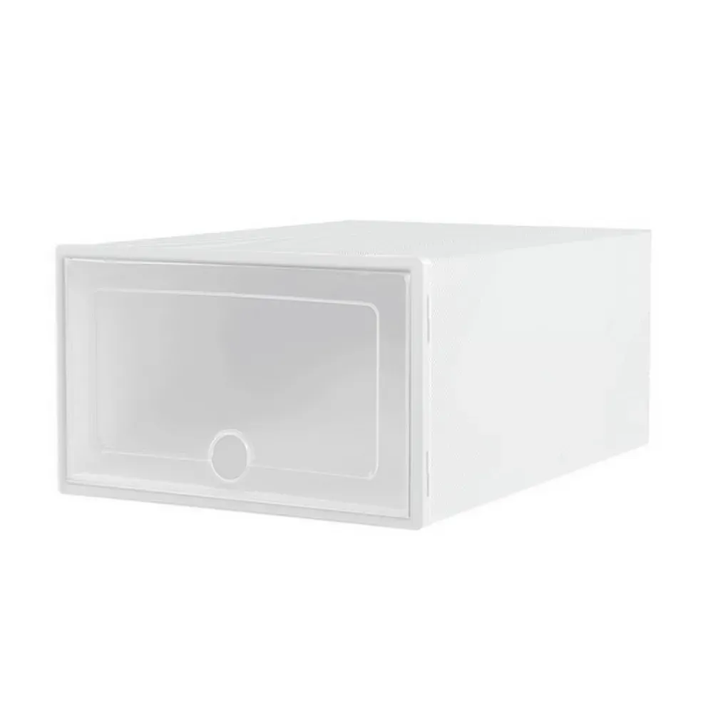 Shoe Box Set of 12 Storage Case Stackable Plastic Shoe Cabinet Cube White Price