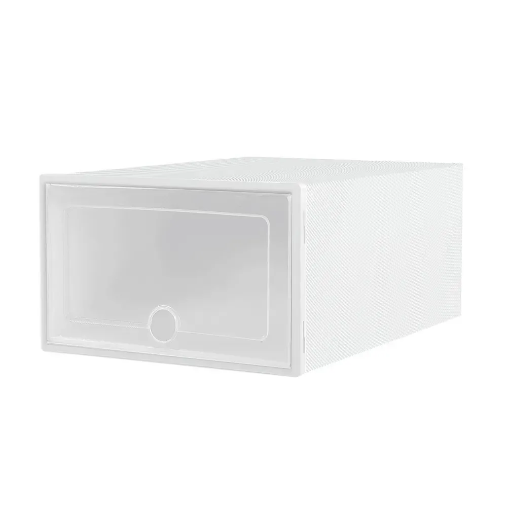 Shoe Box Set of 24 Storage Case Stackable Plastic Shoe Cabinet Cube White Price