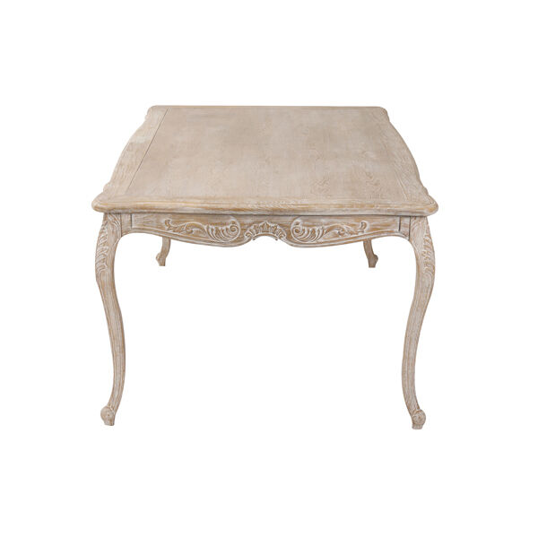 7pcs medium Sizes Oak Wood White Washed Finish Dining Set Price