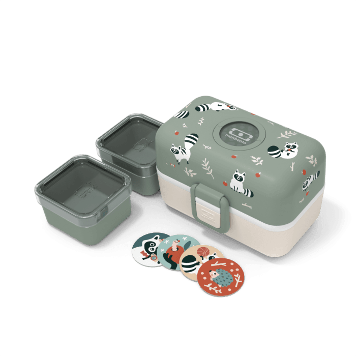 Tresor Graphic Kidss Bento Box- Green Raccoon Green Raccoon Price