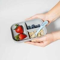 Silicone Suction Divided Plate & Spoon - Grey Price