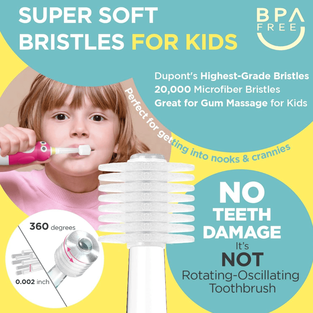 360-Degree Kids Electric Toothbrush with LED Light 1-4 Yrs Monkey Price