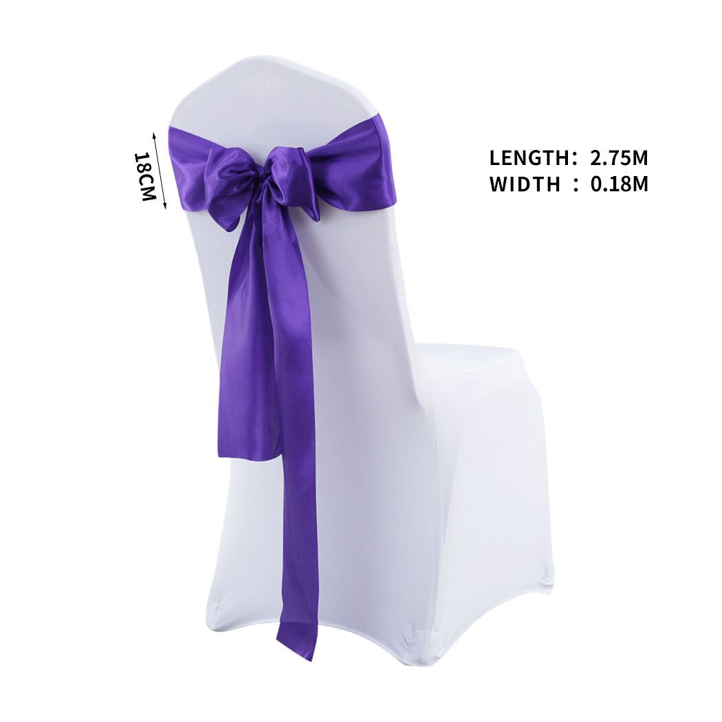 20x Table Runner Satin Chair Sashes Eggplant Price