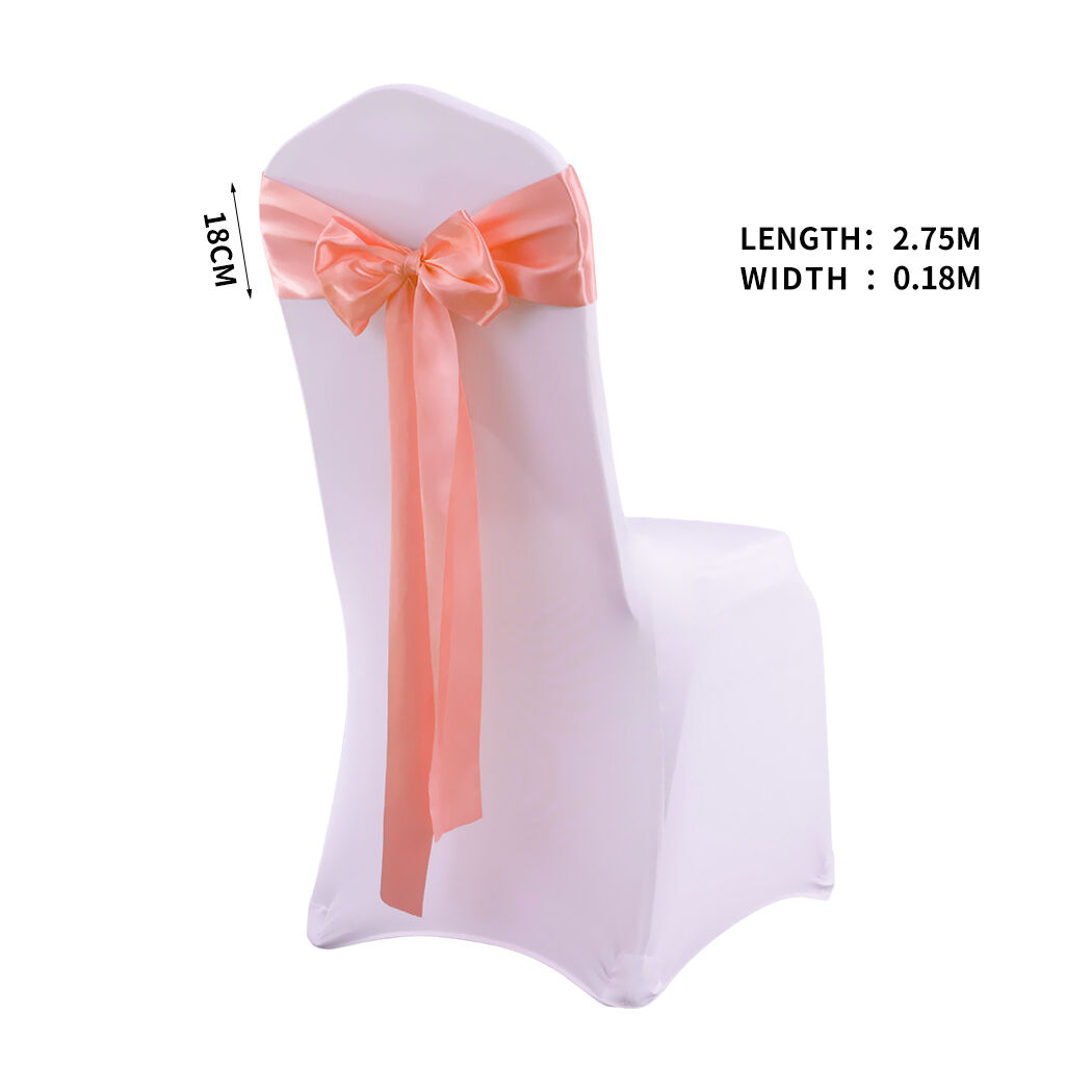 50x Satin Chair Sashes Cloth Cover Wedding Coral Price