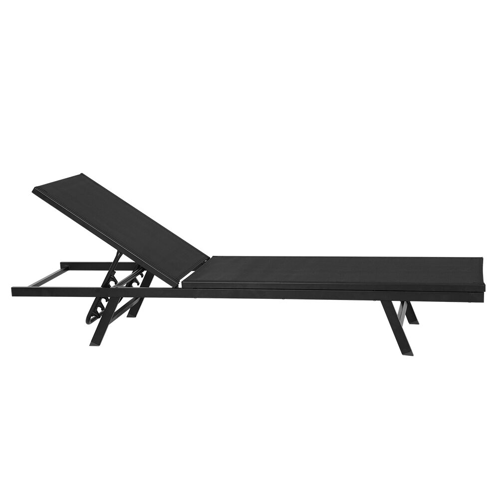 Sun Lounge Outdoor Lounger Steel Beach Chair Patio Furniture Black Price