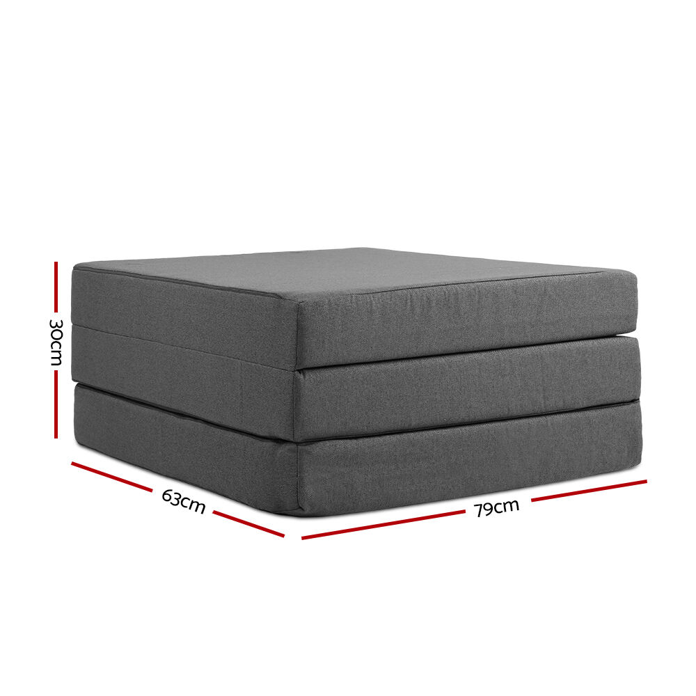 Foldable Mattress Folding Foam Bed Single Grey Price