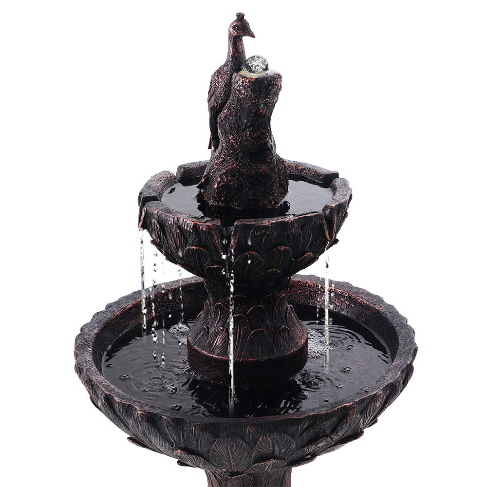 Gardeon Solar Water Feature Tier Fountain with Pump Kit Bird Bath 106CM Peacock Price