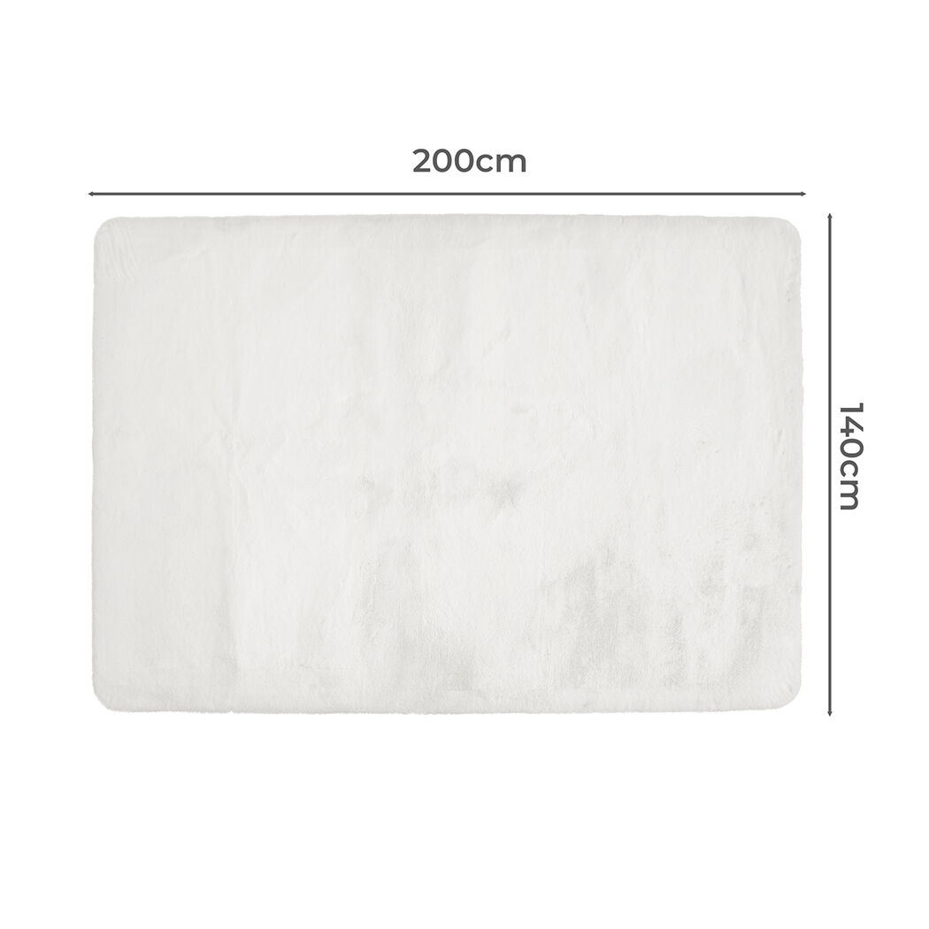 Floor Rugs Area Rug Fluffy Faux 140X200CM White Price