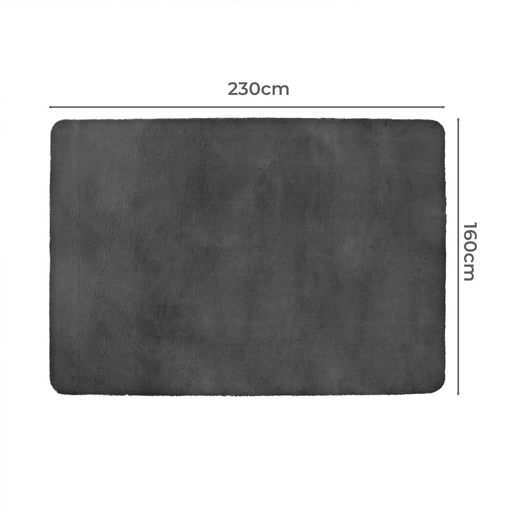 Floor Rugs Area Rug Fluffy Faux 160X230CM Grey Price
