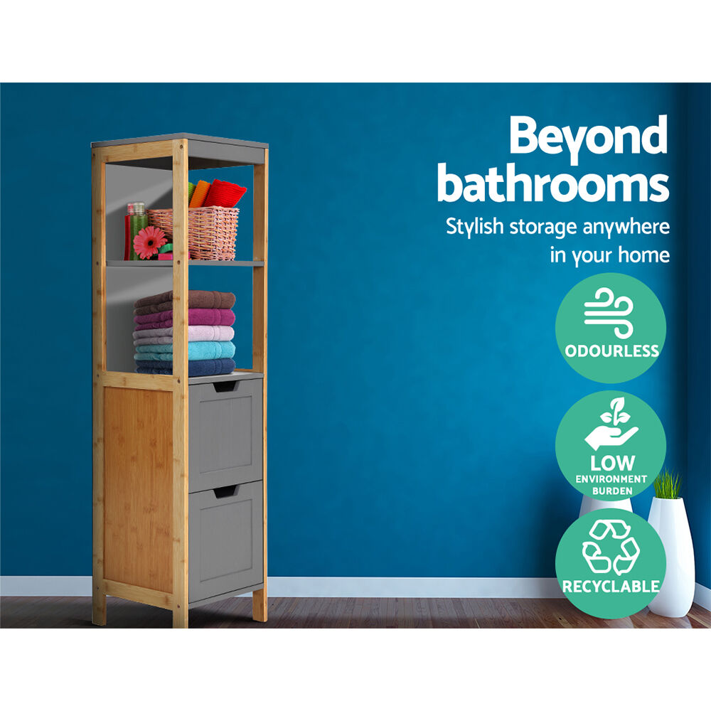 Bathroom Cabinet Tallboy Furniture Toilet Storage Laundry Cupboard 115cm Price