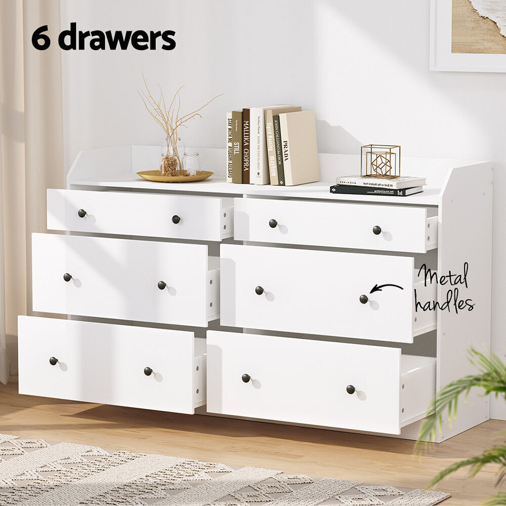 Artiss 6 Chest of Drawers - PETE White Price